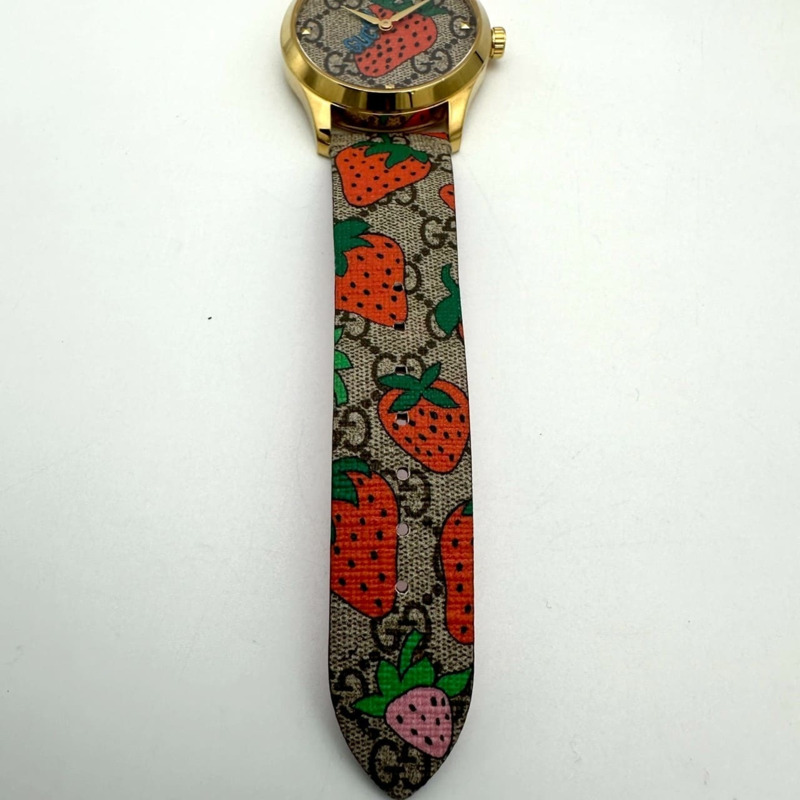 GUCCI G Timeless Strawberry 126.4/YA1264133 GG Supreme GP 石英男士腕錶-11