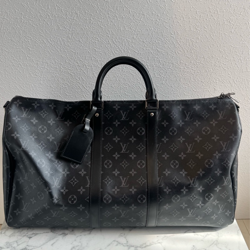 LV M40605黑花紋手提兩用keepall55-1