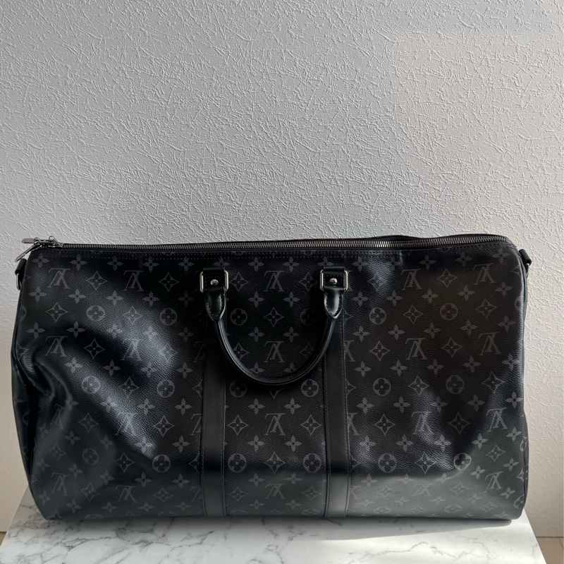 LV M40605黑花紋手提兩用keepall55-2
