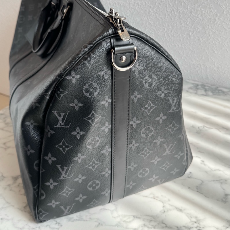 LV M40605黑花紋手提兩用keepall55-4