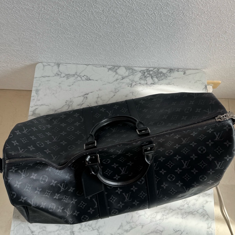 LV M40605黑花紋手提兩用keepall55-5