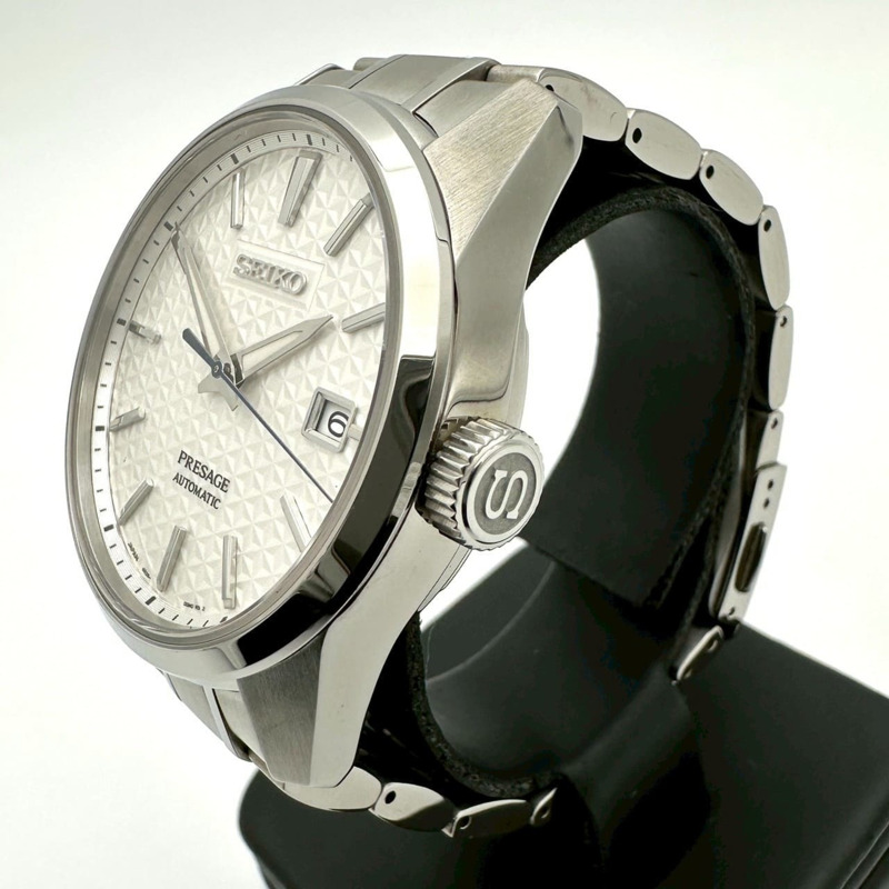 精工 Presage Date SARX075 自動機械錶，白色不鏽鋼，男款-1