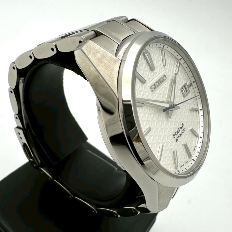 精工 Presage Date SARX075 自動機械錶，白色不鏽鋼，男款-2