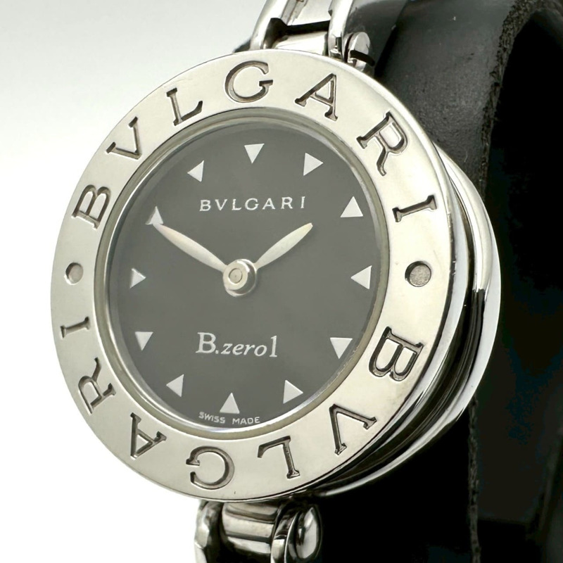 寶格麗 B.zero1 BZ22S 石英不鏽鋼腕錶，黑色，女士手鐲-0