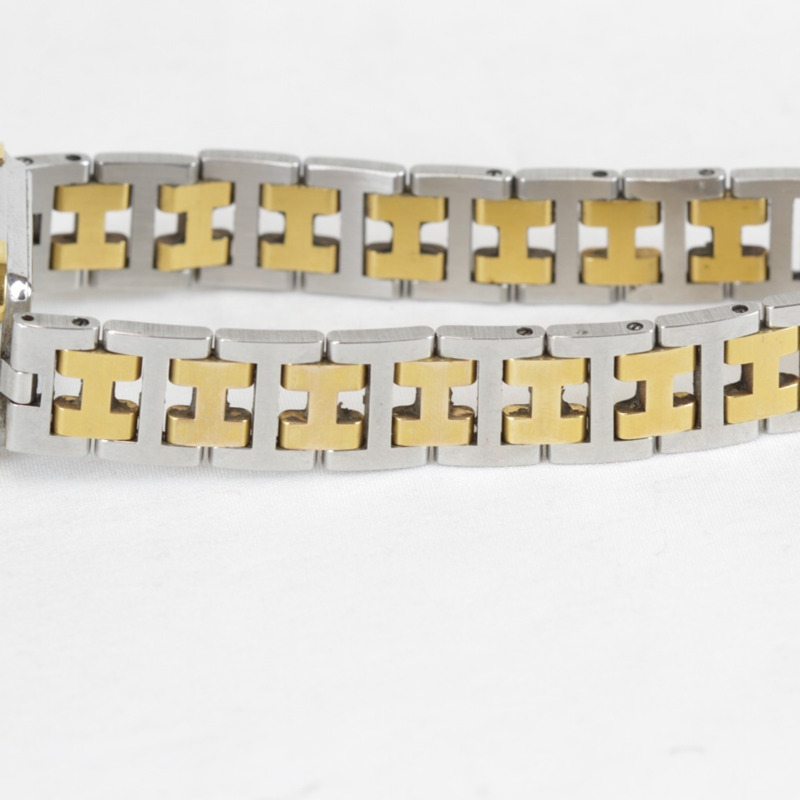 愛馬仕 Croixeur 長方形腕錶殼 女士銀色金色石英錶-9