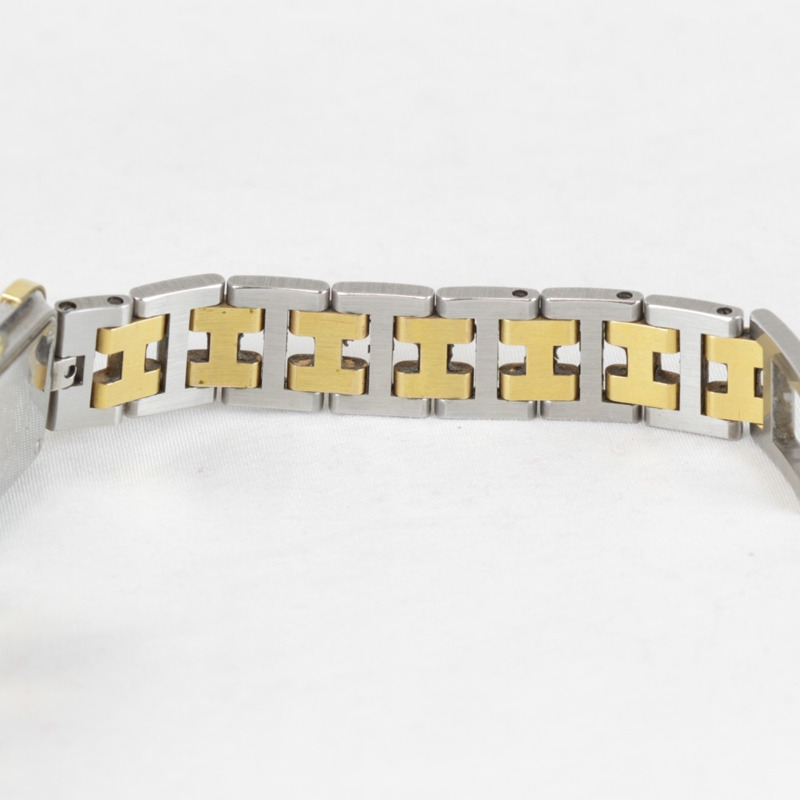 愛馬仕 Croixeur 長方形腕錶殼 女士銀色金色石英錶-10