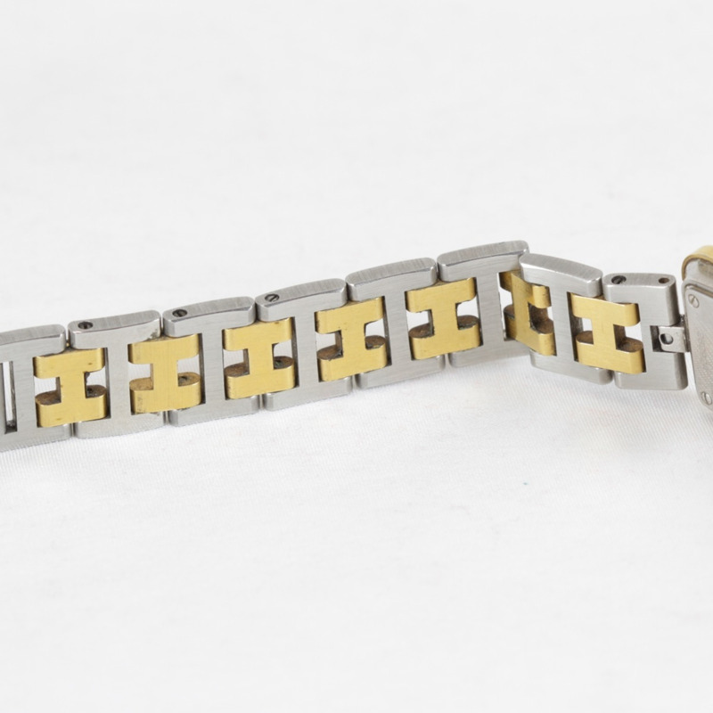 愛馬仕 Croixeur 長方形腕錶殼 女士銀色金色石英錶-11