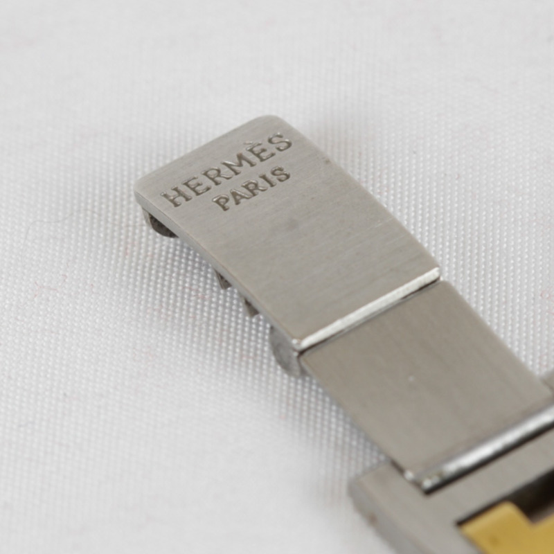 愛馬仕 Croixeur 長方形腕錶殼 女士銀色金色石英錶-13