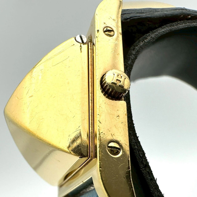 愛馬仕 Medor 手鐲腕錶 ME1.201 GP 皮革石英藍色女士腕錶-3