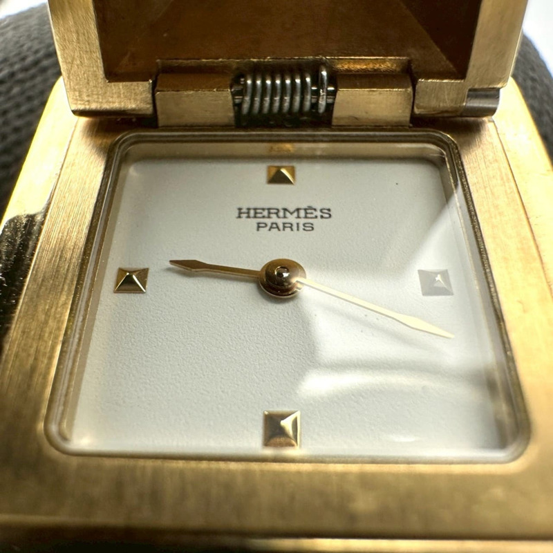 愛馬仕 Medor 手鐲腕錶 ME1.201 GP 皮革石英藍色女士腕錶-5