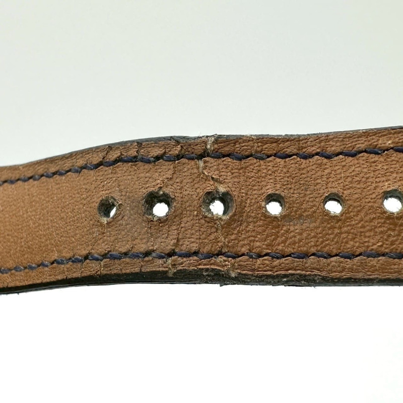 愛馬仕 Medor 手鐲腕錶 ME1.201 GP 皮革石英藍色女士腕錶-13