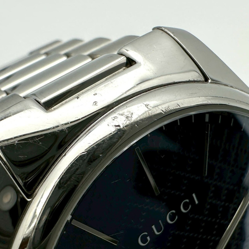 GUCCI G-Timeless Date腕錶 126.3/YA126316 不鏽鋼石英錶 海軍藍-6