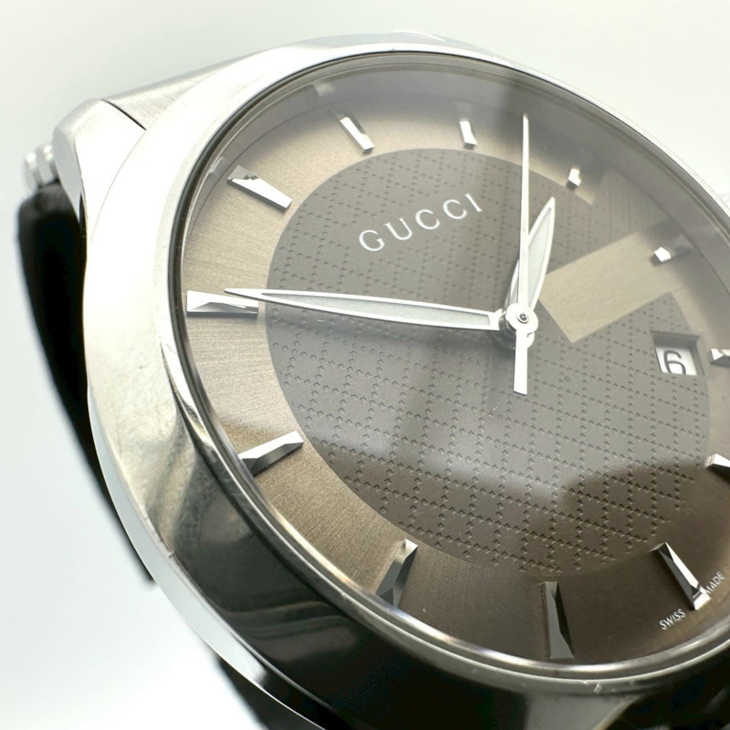 GUCCI G-Timeless 126.4 男士日期石英腕錶,不銹鋼棕色和青銅色錶殼-4