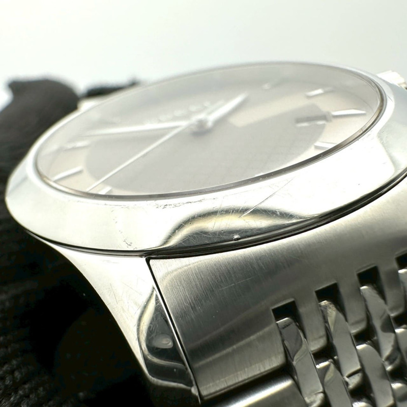 GUCCI G-Timeless 126.4 男士日期石英腕錶,不銹鋼棕色和青銅色錶殼-6