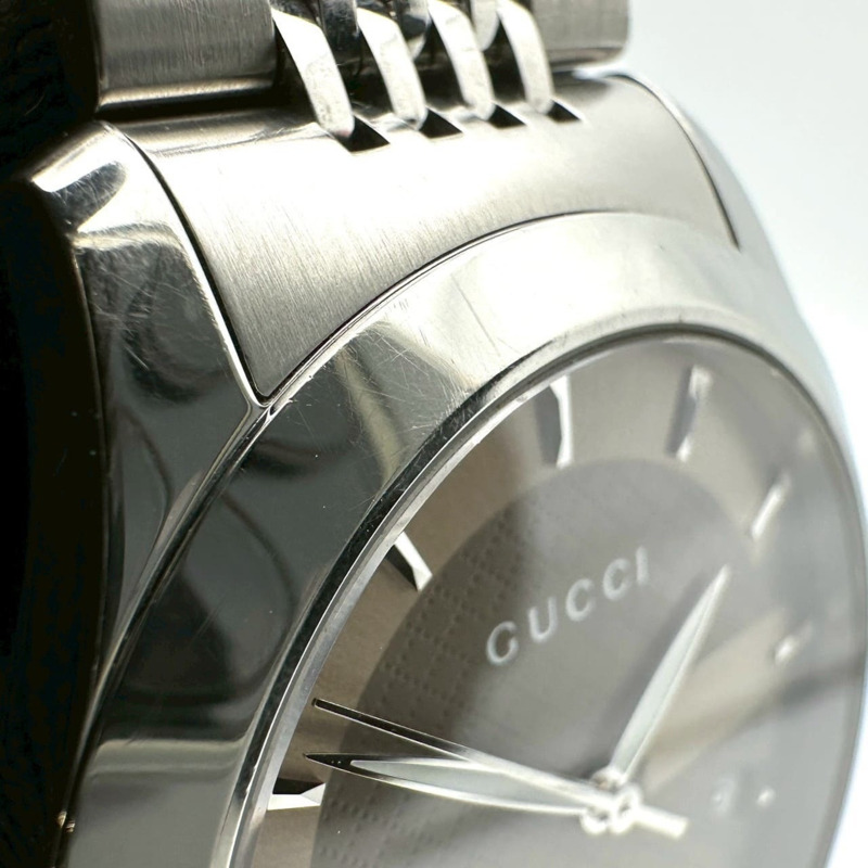 GUCCI G-Timeless 126.4 男士日期石英腕錶,不銹鋼棕色和青銅色錶殼-7