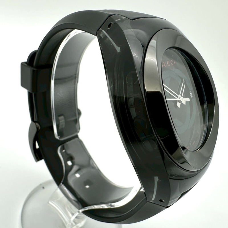GUCCI 男士 Sync Date 137.1 YA137107A Shelley 石英腕錶，黑色橡膠錶帶機芯-2