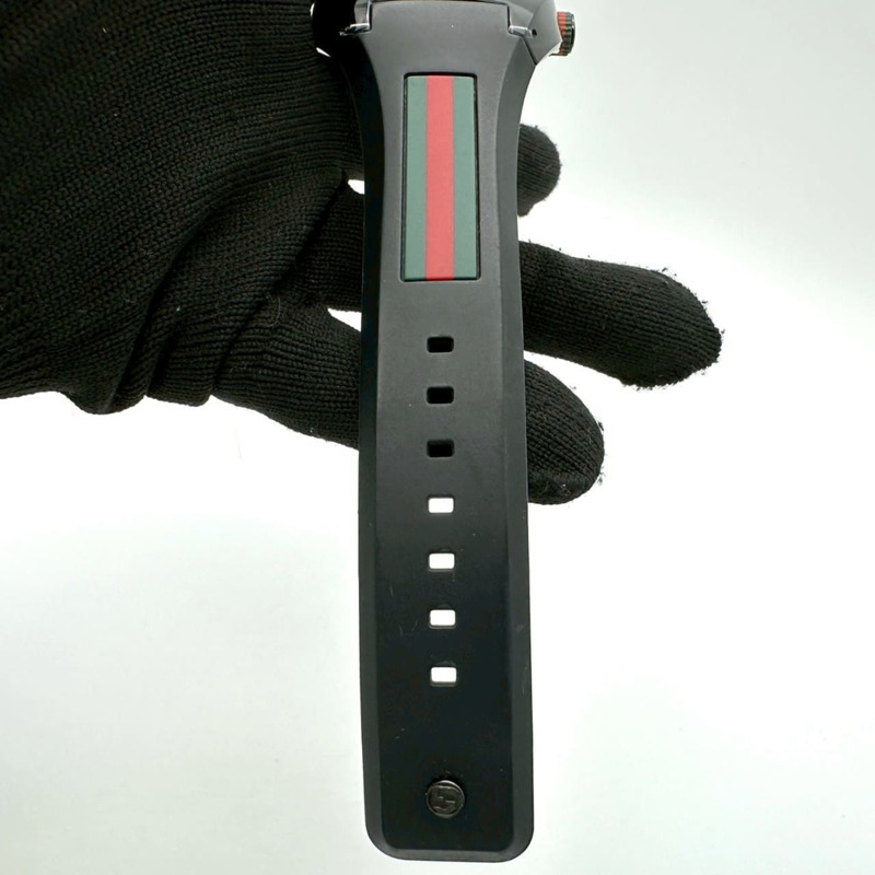 GUCCI 男士 Sync Date 137.1 YA137107A Shelley 石英腕錶，黑色橡膠錶帶機芯-12