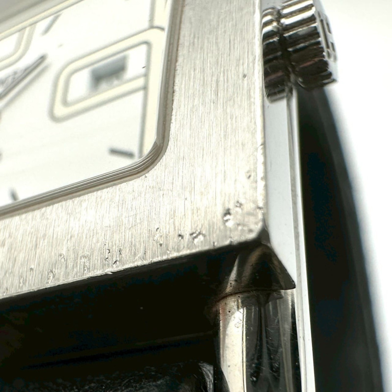 愛馬仕 Barenia 日期顯示腕錶 BA1.510 不鏽鋼皮革石英機芯 白色黑色女士錶帶 錶扣-6