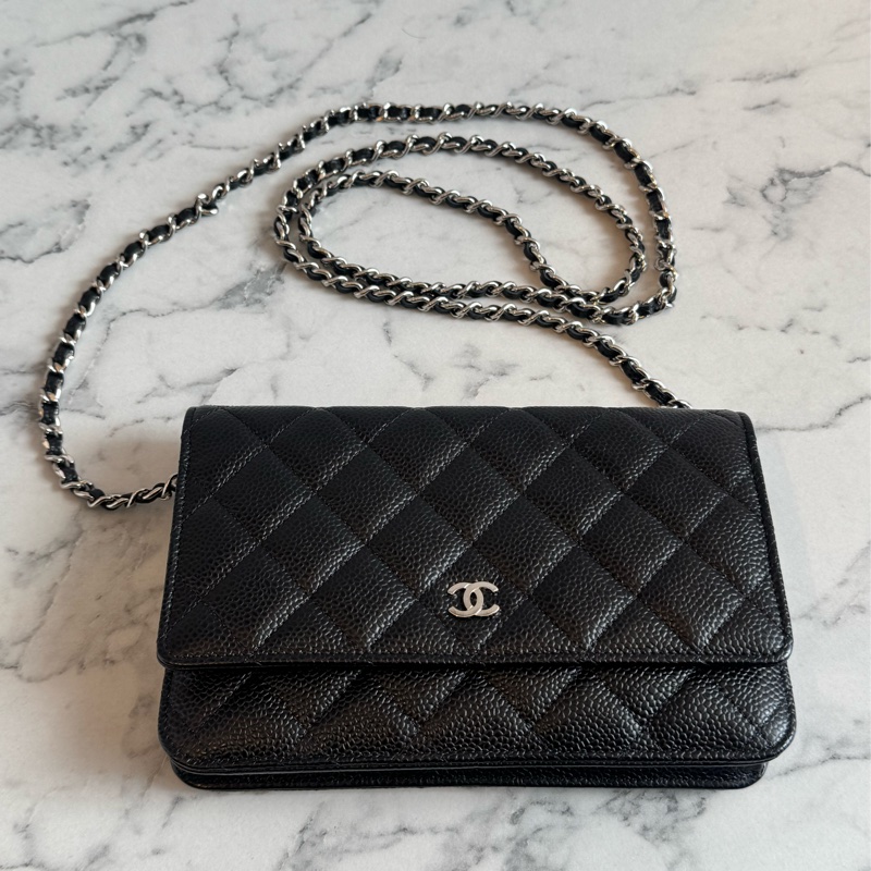 Chanel黑荔枝銀雙C  WOC  經典必買🫶-0