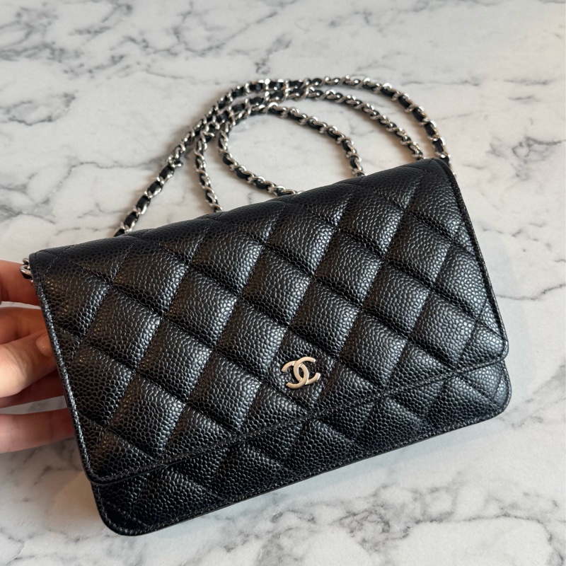 Chanel黑荔枝銀雙C  WOC  經典必買🫶-1