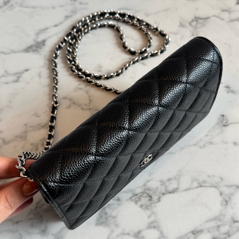 Chanel黑荔枝銀雙C  WOC  經典必買🫶-2