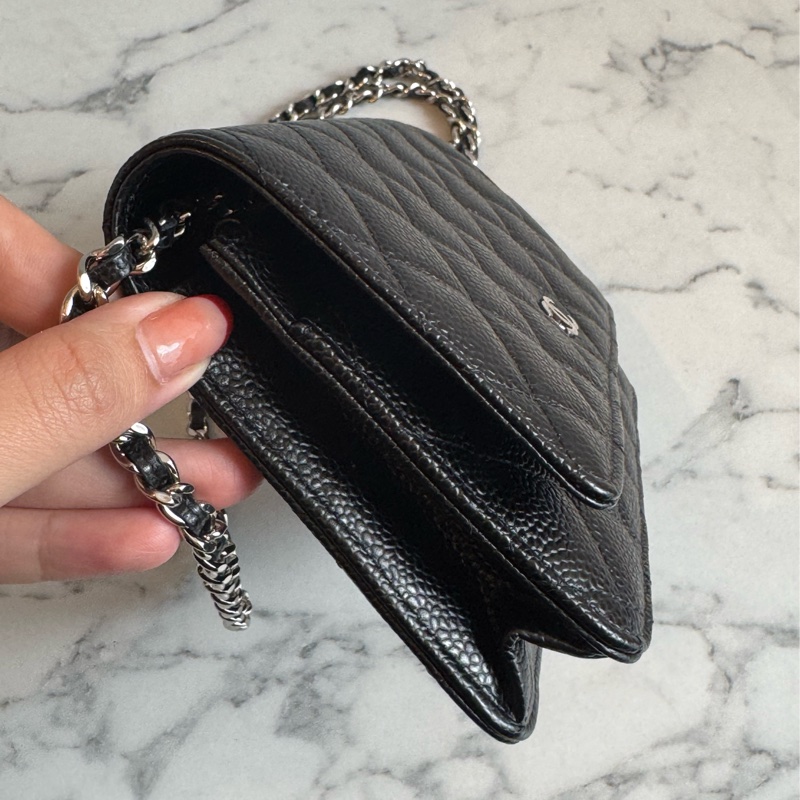 Chanel黑荔枝銀雙C  WOC  經典必買🫶-3