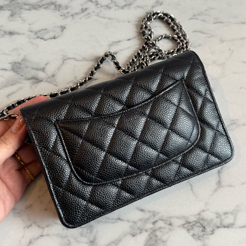 Chanel黑荔枝銀雙C  WOC  經典必買🫶-7