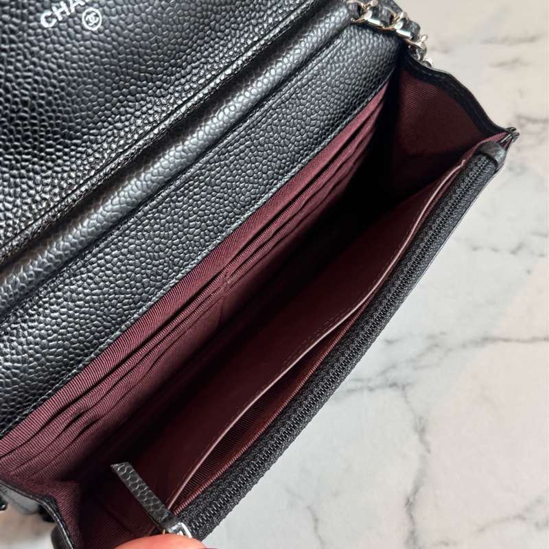 Chanel黑荔枝銀雙C  WOC  經典必買🫶-16