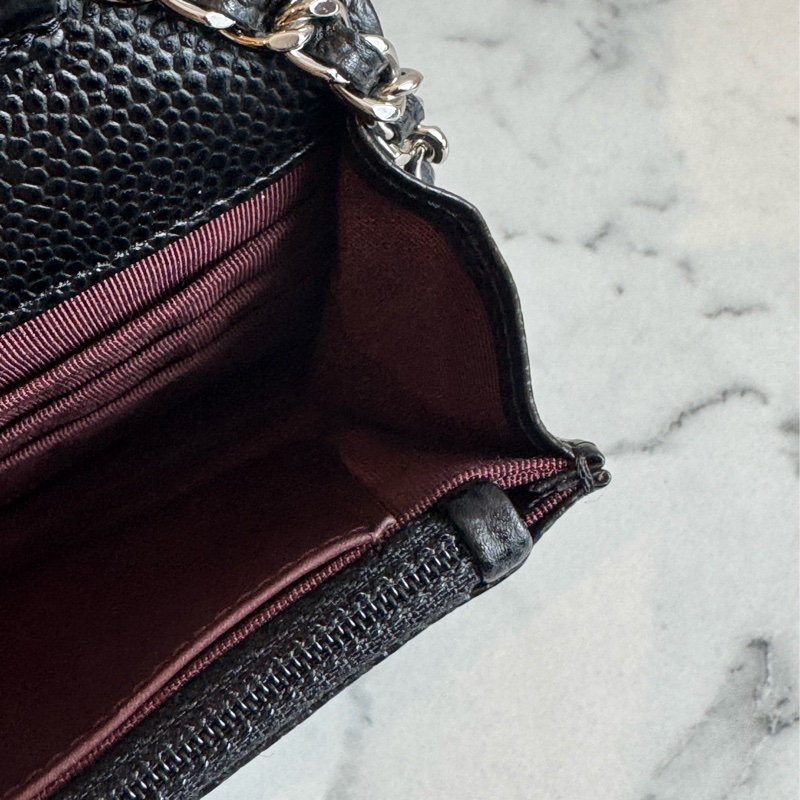 Chanel黑荔枝銀雙C  WOC  經典必買🫶-17