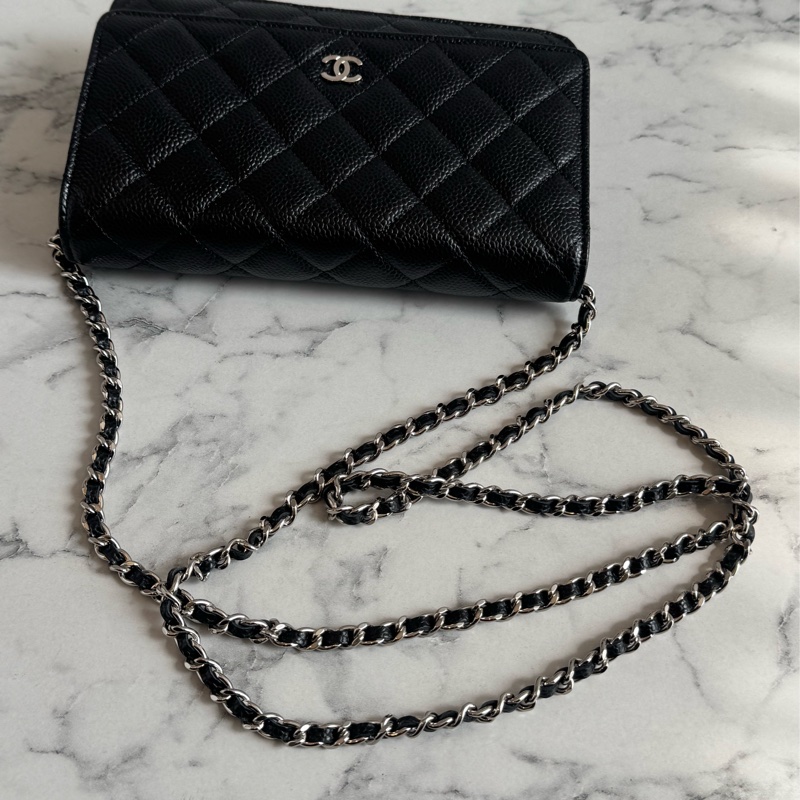 Chanel黑荔枝銀雙C  WOC  經典必買🫶-28