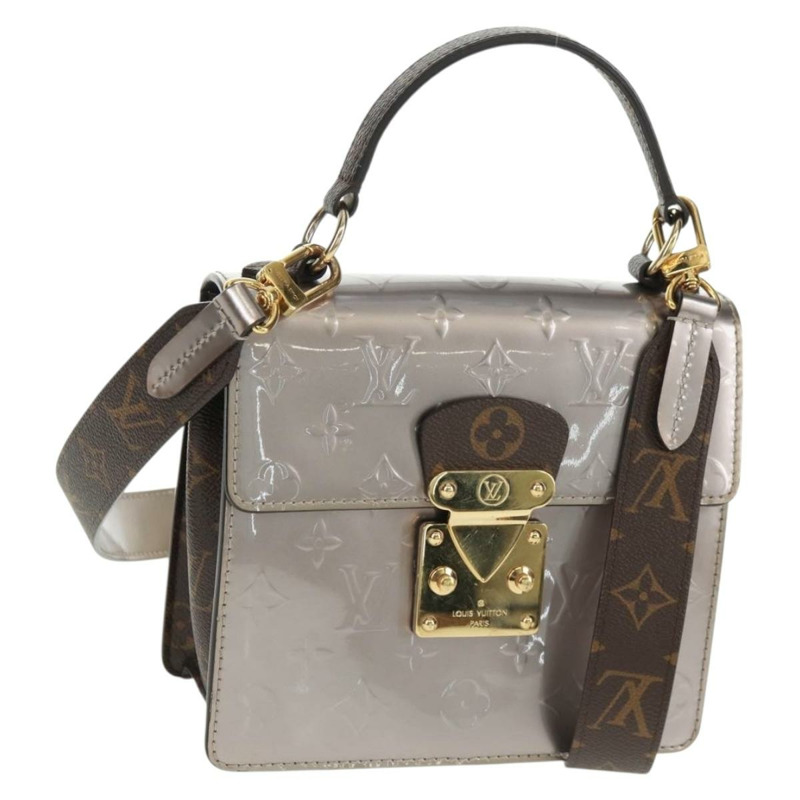 【日本直送】路易威登 Monogram Vernis Spring Street PM 手袋 銀色 M90567 正品 163462SAM-0