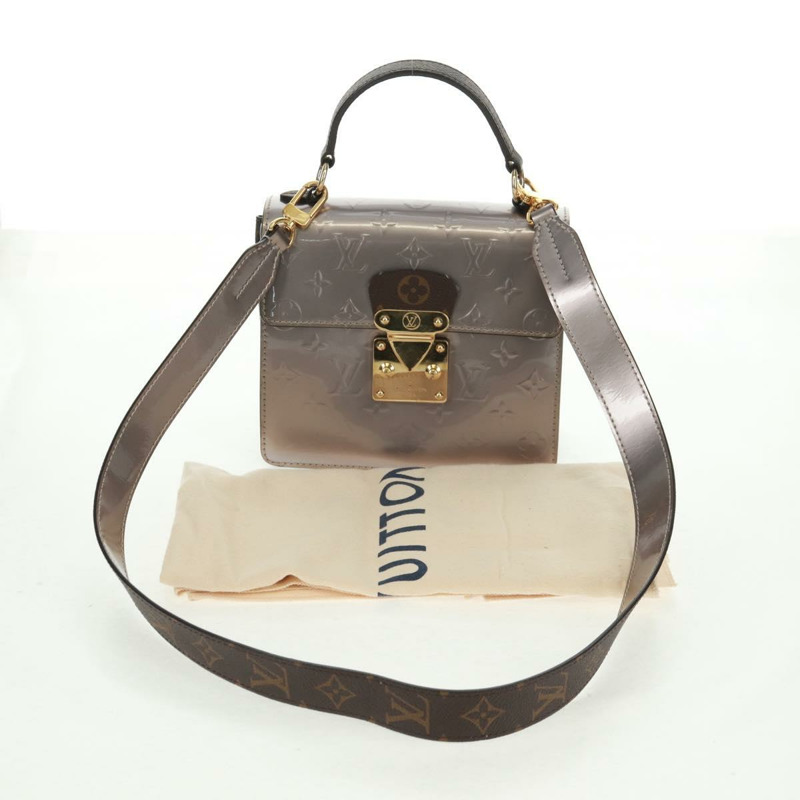 【日本直送】路易威登 Monogram Vernis Spring Street PM 手袋 銀色 M90567 正品 163462SAM-11