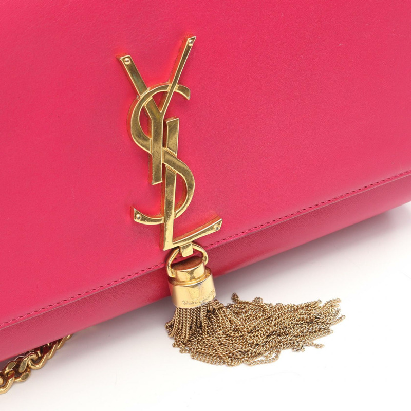 YVES SAINT LAURENT 經典 Kate Monogram 肩包 354119 皮革 粉紅色 二手-7