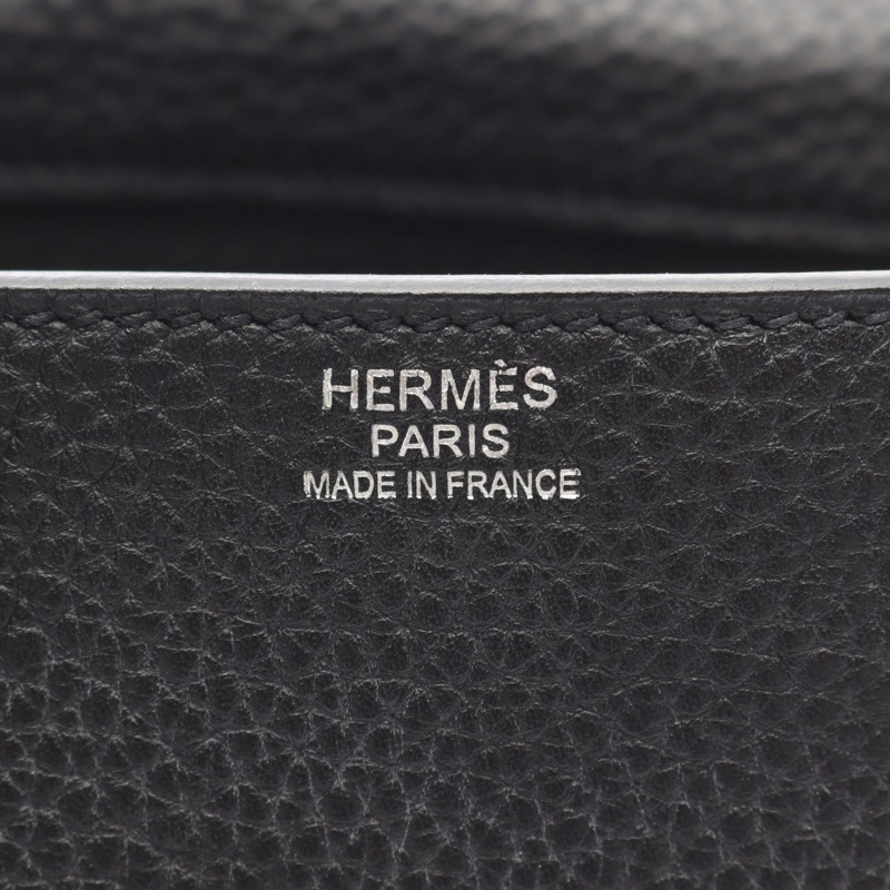 愛馬仕 Steve Caporal 27 斜背包,Clemence 皮革,黑色,二手,SHW R-3