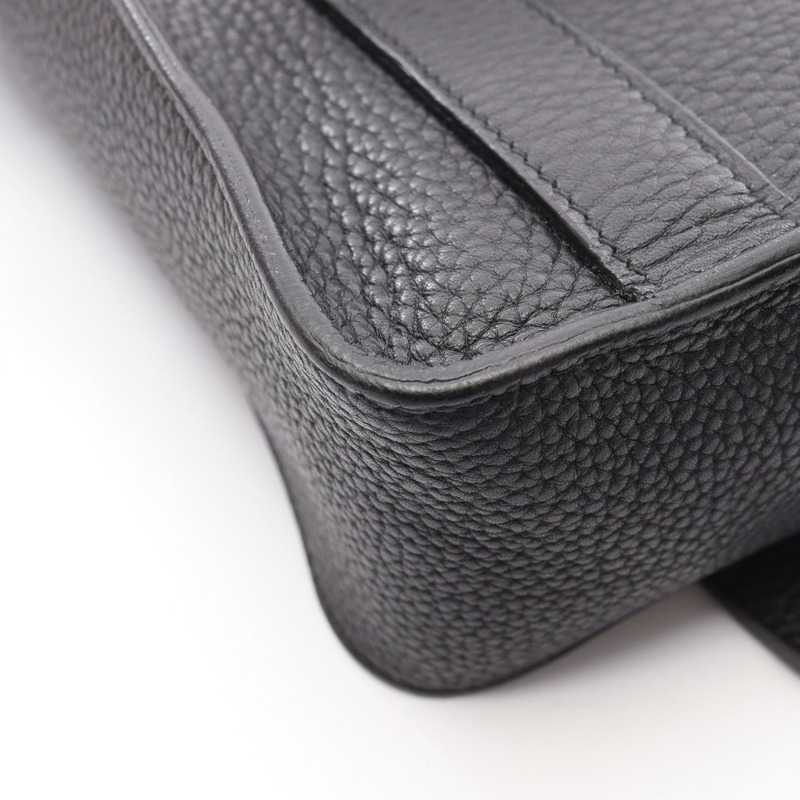 愛馬仕 Steve Caporal 27 斜背包,Clemence 皮革,黑色,二手,SHW R-5