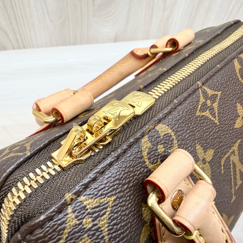 LV原花Speedy20橘粉背手提波士頓包M46594-8