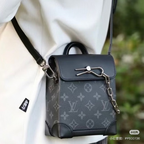 近全新🧨路易威登新款男包LV nano stemer黑灰斜背包大全配 M82774