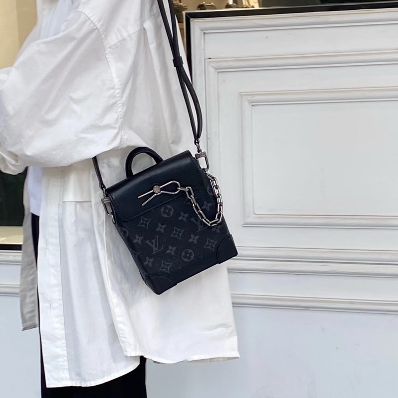 近全新🧨路易威登新款男包LV nano stemer黑灰斜背包大全配 M82774-3