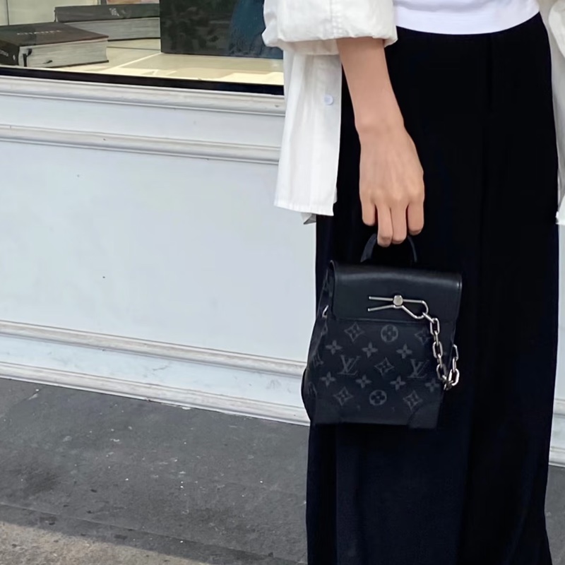 近全新🧨路易威登新款男包LV nano stemer黑灰斜背包大全配 M82774-4