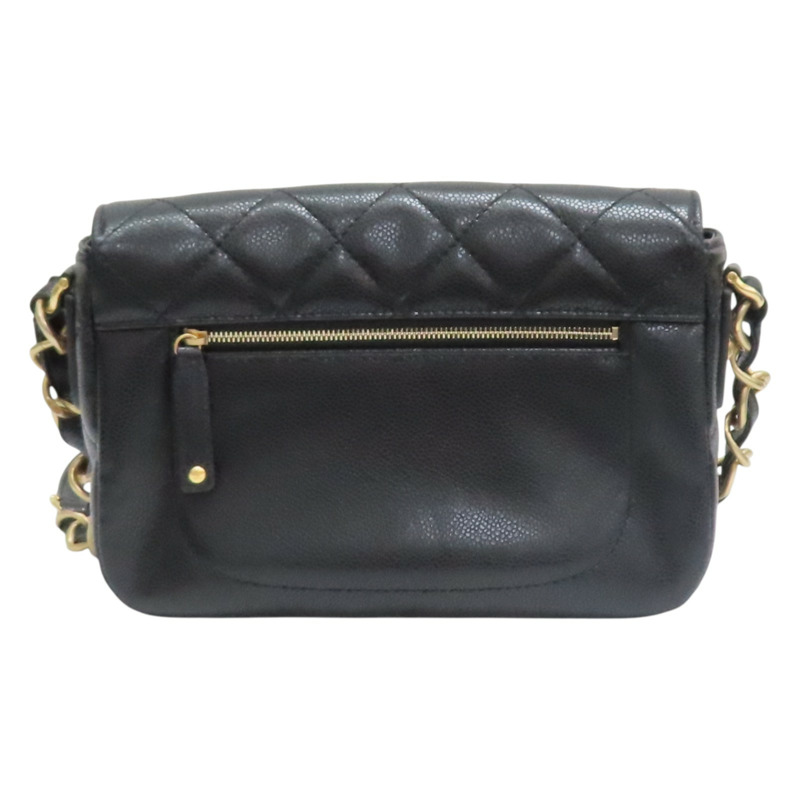黑色 菱格紋 牛皮 Flap 肩背包【CHANEL 香奈兒】 AS3174-1