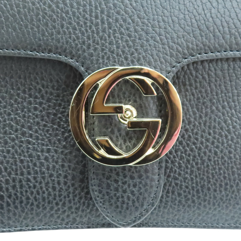 黑色 牛皮 互扣式G字 鏈帶 肩背包【GUCCI 古馳】 510304-13