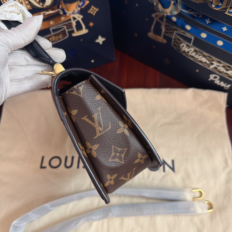 全新品 路易威登/Louis Vuitton Tillsit 老花拼色扇子包手提包 芯片款-2