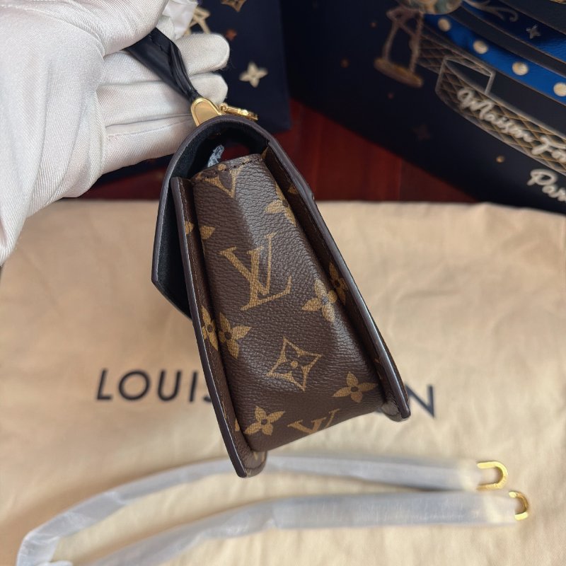 全新品 路易威登/Louis Vuitton Tillsit 老花拼色扇子包手提包 芯片款-3