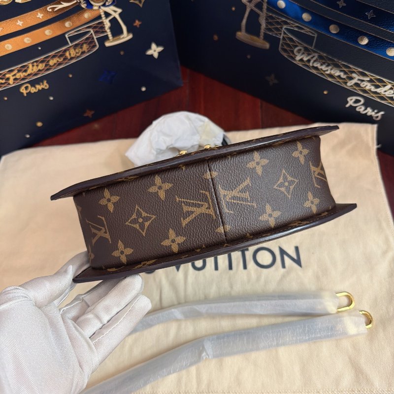 全新品 路易威登/Louis Vuitton Tillsit 老花拼色扇子包手提包 芯片款-4