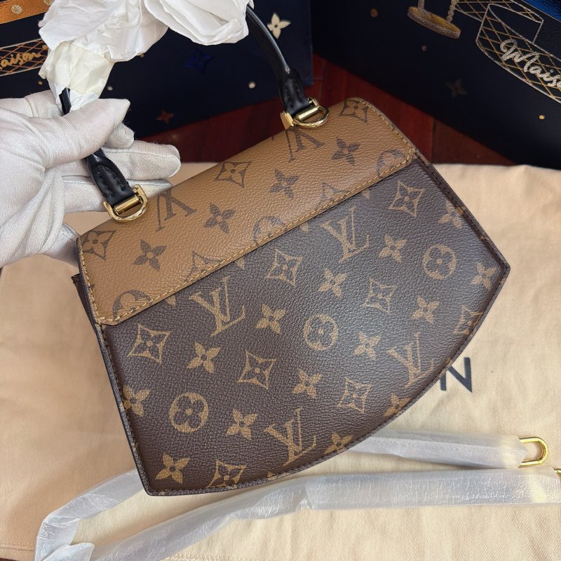 全新品 路易威登/Louis Vuitton Tillsit 老花拼色扇子包手提包 芯片款-6