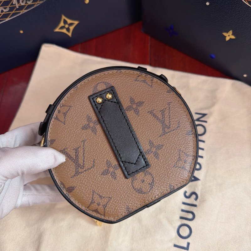 閒置新 路易威登/Louis Vuitton Boite Chapeau Mini 焦糖色小硬餅 芯片款-1