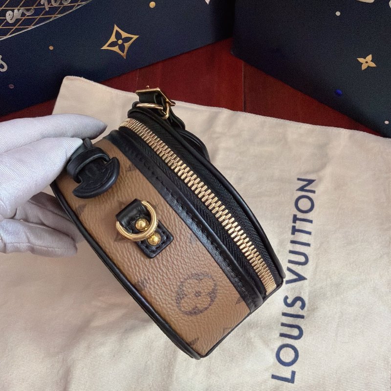 閒置新 路易威登/Louis Vuitton Boite Chapeau Mini 焦糖色小硬餅 芯片款-2