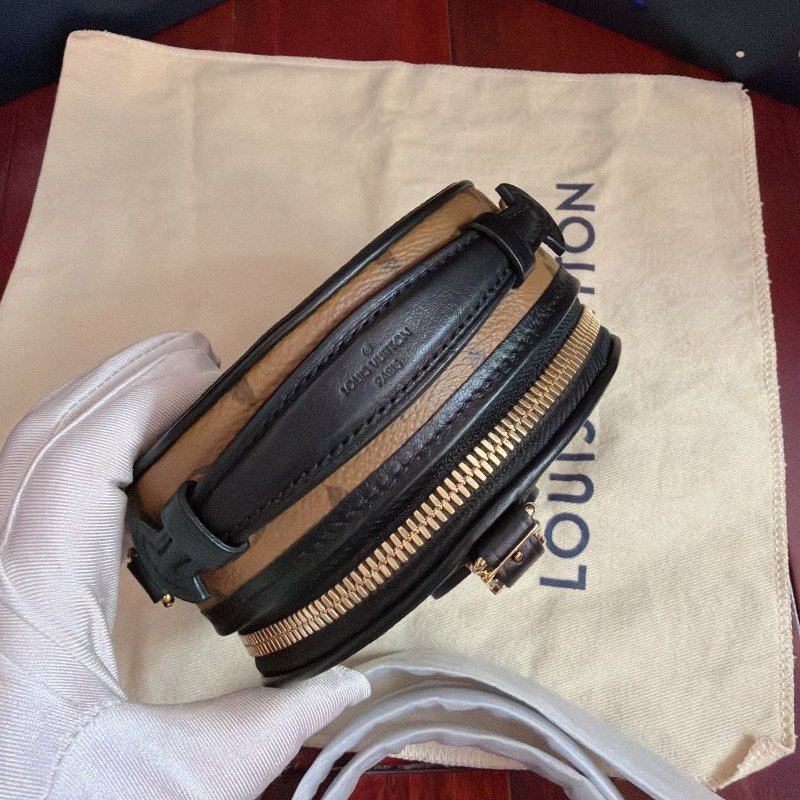 閒置新 路易威登/Louis Vuitton Boite Chapeau Mini 焦糖色小硬餅 芯片款-4