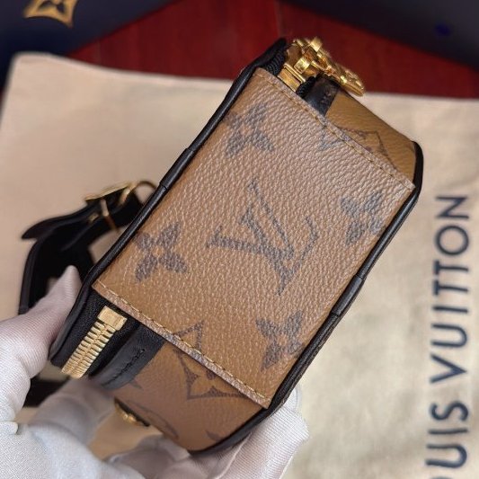 閒置新 路易威登/Louis Vuitton Boite Chapeau Mini 焦糖色小硬餅 芯片款-5