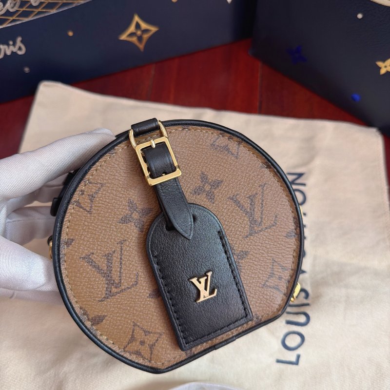 閒置新 路易威登/Louis Vuitton Boite Chapeau Mini 焦糖色小硬餅 芯片款-6